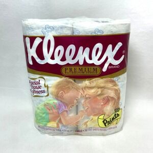 1990s Kleenex Butterfly Embossed Toilet‎ Paper Sealed 4-Pack NOS TV Prop Vintage